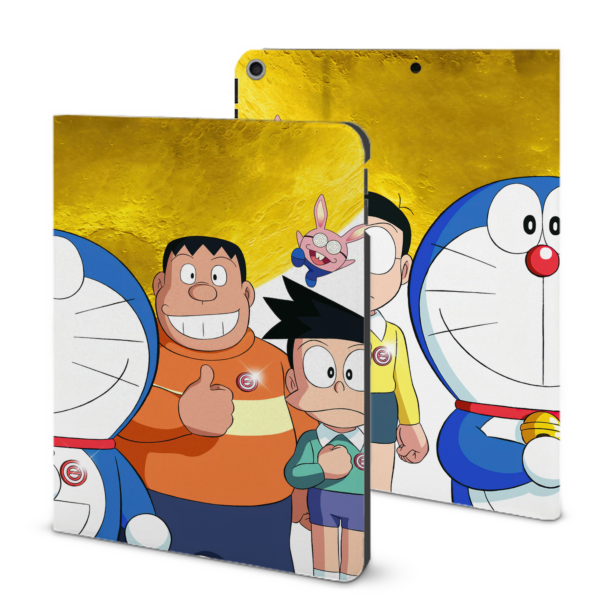 （画像用） ドラえもん Doraemon IPad ケース ブック型 PUレザー TPU 耐衝撃 軽量 薄型 ペン収納なし 全面保護 IPad 各モデル対応